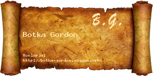 Botka Gordon névjegykártya